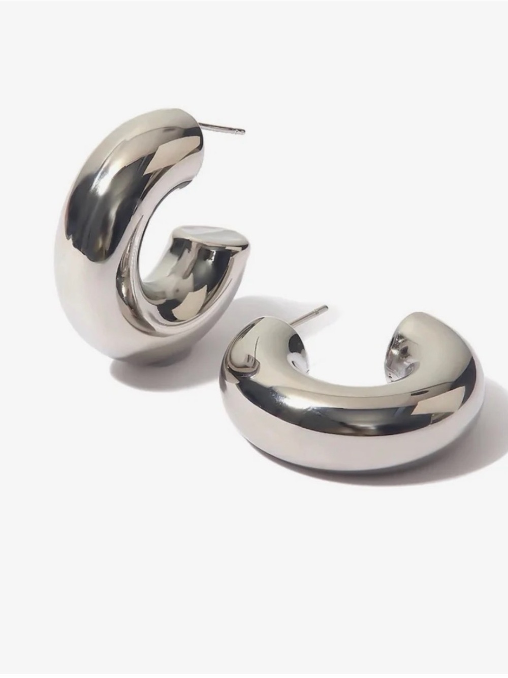 Sculpted Silver-Tone Mini Hoop Earrings